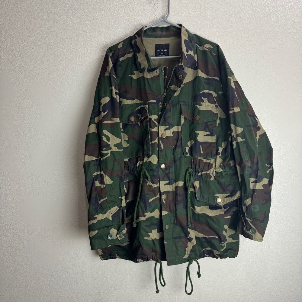 Active USA Vintage Camo Jacket Coat Womens Size 2XL